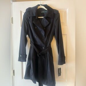 Ralph Lauren Blue Double-Breasted Trench Coat